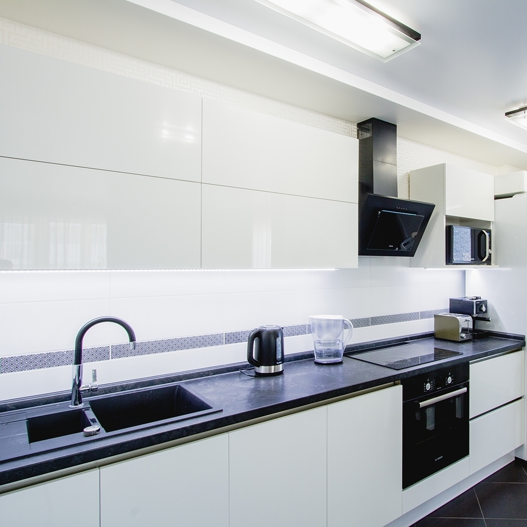 Белый кухонный гарнитур-Кухня из пластика «Модель 608»-фото2