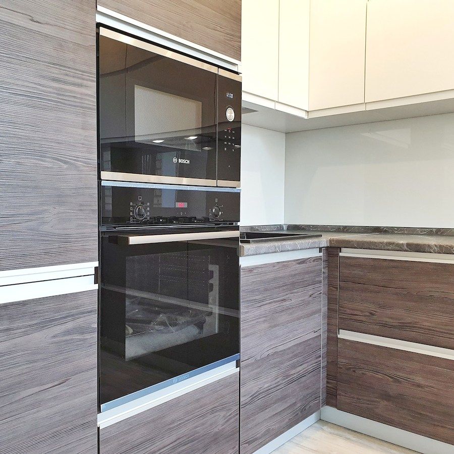 Белый кухонный гарнитур-Кухня из пластика «Модель 539»-фото2